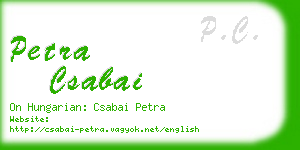 petra csabai business card